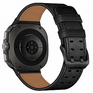 ����� ��� ���� Double Buckle Leather Band ���� LaTera (��� Black) ����� ��� ����  Samsung Galaxy Watch 8 / Samsung Galaxy Watch 8 Classic