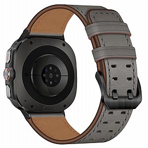 רצועת עור מדגם Double Buckle Leather Band מבית LaTera (צבע Grey) לשעון חכם מדגם Samsung Galaxy Watch 8 / Samsung Galaxy Watch 8 Classic רצועת עור מדגם Double Buckle Leather Band מבית LaTera (צבע Grey) לשעון חכם מדגם Samsung Galaxy Watch 8 / Samsung Galaxy Watch 8 Classic