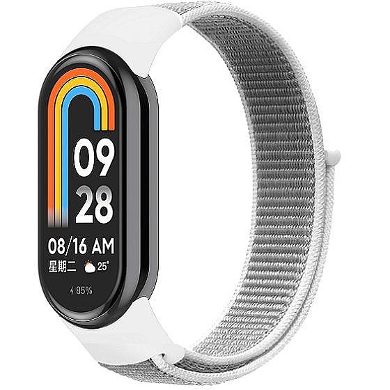 ����� �� / ������ ���� Loop Nylon Band ���� iBands  (��� White) ����� ��� ����: Xiaomi Smart Band 8 / Xiaomi Smart Band 9 / Xiaomi Smart Band 10