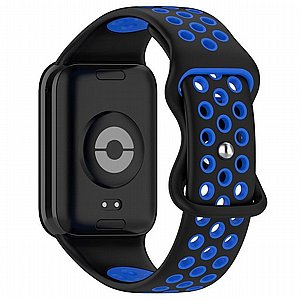 ����� ������� ���� Sports Solid Color Silicone Band ���� iBands ����� ��� ����: Xiaomi Smart Band 8 Pro / Xiaomi Smart Band 9 Pro (��� Black/Blue)
