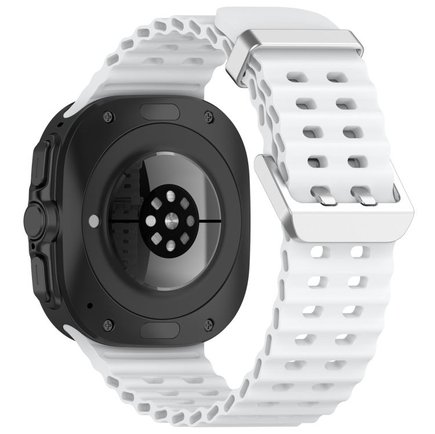 ����� ������� ����  Ocean Hole Dual Buckle Silicone Band ���� iBands (��� White)  ����� ��� ����  Samsung Galaxy Watch Ultra / Watch Ultra 2025