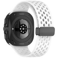 ����� ������� ����  Hole Magnetic Folding Buckle Silicone Band ���� iBands (��� White)  ����� ��� ����  Samsung Galaxy Watch Ultra / Watch Ultra 2025