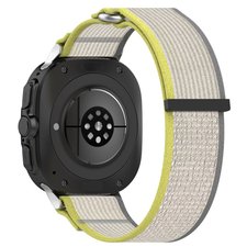 רצועת בד / ניילון מדגם Fastener Loop Nylon Band מבית iBands (צבע Yellow Gray) לשעון חכם מדגם Samsung Galaxy Watch Ultra / Watch Ultra 2025 רצועת בד / ניילון מדגם Fastener Loop Nylon Band מבית iBands (צבע Yellow Gray) לשעון חכם מדגם Samsung Galaxy Watch Ultra / Watch Ultra 2025