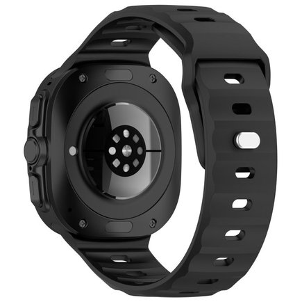 ����� ������� ����  Solid Color Reverse Buckle Silicone Band ���� iBands (��� Black)  ����� ��� ����  Samsung Galaxy Watch Ultra / Watch Ultra 2025