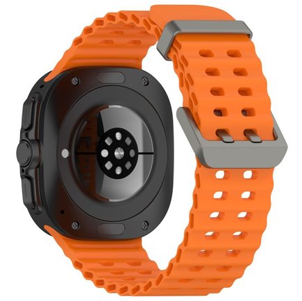����� ������� ����  Ocean Hole Dual Buckle Silicone Band ���� iBands (��� Orange)  ����� ��� ����  Samsung Galaxy Watch Ultra / Watch Ultra 2025