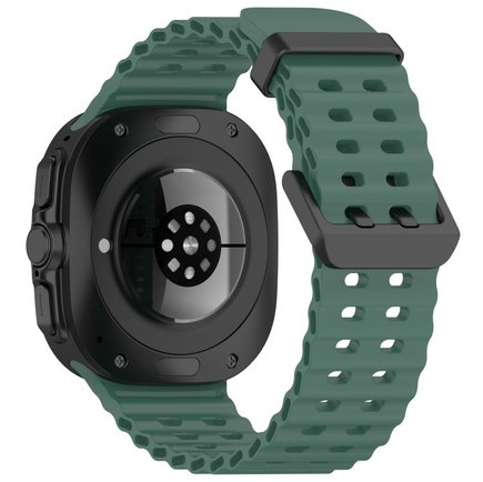 ����� ������� ����  Ocean Hole Dual Buckle Silicone Band ���� iBands (��� Green)  ����� ��� ����  Samsung Galaxy Watch Ultra / Watch Ultra 2025