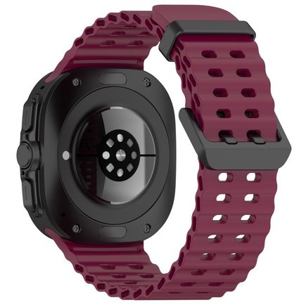 ����� ������� ����  Ocean Hole Dual Buckle Silicone Band ���� iBands (��� Red)  ����� ��� ����  Samsung Galaxy Watch Ultra / Watch Ultra 2025