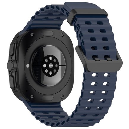 ����� ������� ����  Ocean Hole Dual Buckle Silicone Band ���� iBands (��� Dark Blue)  ����� ��� ����  Samsung Galaxy Watch Ultra / Watch Ultra 2025