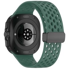 רצועת סיליקון מדגם Hole Magnetic Folding Buckle Silicone Band מבית iBands (צבע Green) לשעון חכם מדגם Samsung Galaxy Watch Ultra / Watch Ultra 2025 רצועת סיליקון מדגם Hole Magnetic Folding Buckle Silicone Band מבית iBands (צבע Green) לשעון חכם מדגם Samsung Galaxy Watch Ultra / Watch Ultra 2025