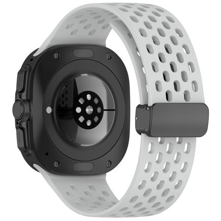 ����� ������� ����  Hole Magnetic Folding Buckle Silicone Band ���� iBands (��� Gray)  ����� ��� ����  Samsung Galaxy Watch Ultra / Watch Ultra 2025