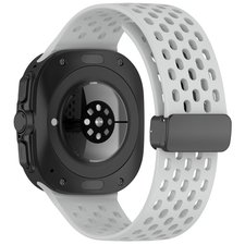 רצועת סיליקון מדגם Hole Magnetic Folding Buckle Silicone Band מבית iBands (צבע Gray) לשעון חכם מדגם Samsung Galaxy Watch Ultra / Watch Ultra 2025 רצועת סיליקון מדגם Hole Magnetic Folding Buckle Silicone Band מבית iBands (צבע Gray) לשעון חכם מדגם Samsung Galaxy Watch Ultra / Watch Ultra 2025