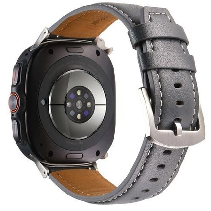 ����� ��� ���� Genuine Leather Band ���� iBands (���  Grey)  ����� ��� ����  Samsung Galaxy Watch Ultra / Watch Ultra 2025