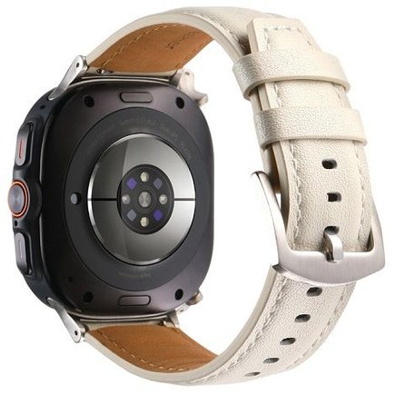 ����� ��� ���� Genuine Leather Band ���� iBands (���  White)  ����� ��� ����  Samsung Galaxy Watch Ultra / Watch Ultra 2025