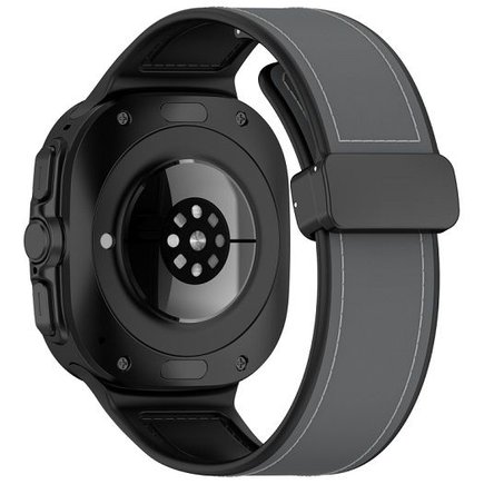 ����� ��� ���� Magnetic Folding Buckle Leather Band ���� iBands (��� Gray)  ����� ��� ����  Samsung Galaxy Watch Ultra / Watch Ultra 2025