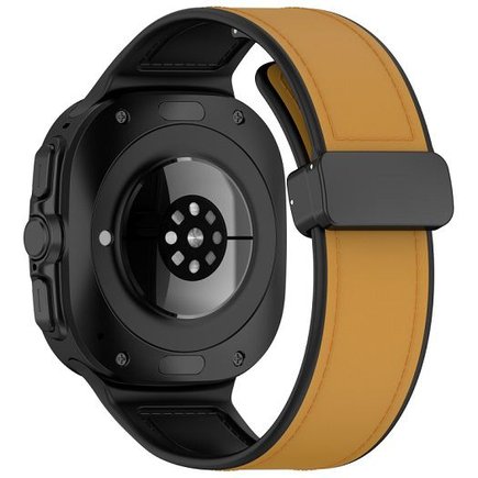 ����� ��� ���� Magnetic Folding Buckle Leather Band ���� iBands (��� Brown)  ����� ��� ����  Samsung Galaxy Watch Ultra / Watch Ultra 2025