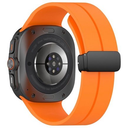 ����� ������� ���� Magnetic Folding Buckle Silicone Band ���� iBands (��� Orange)  ����� ��� ����  Samsung Galaxy Watch Ultra / Watch Ultra 2025