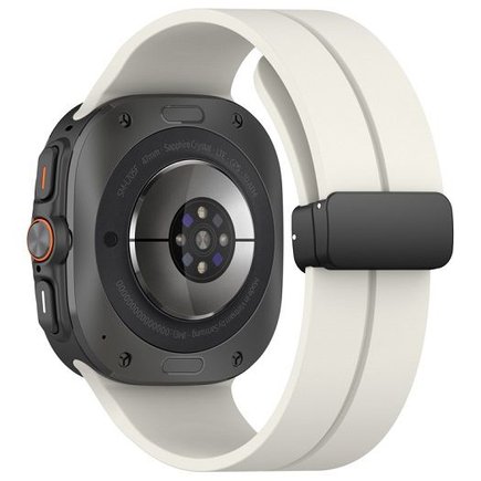 ����� ������� ���� Magnetic Folding Buckle Silicone Band ���� iBands (��� White)  ����� ��� ����  Samsung Galaxy Watch Ultra / Watch Ultra 2025