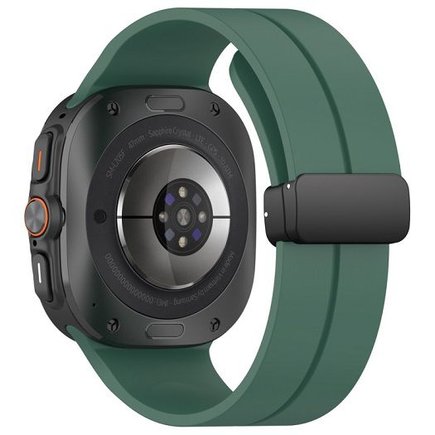 ����� ������� ���� Magnetic Folding Buckle Silicone Band ���� iBands (��� Green)  ����� ��� ����  Samsung Galaxy Watch Ultra / Watch Ultra 2025