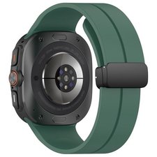 ����� ������� ���� Magnetic Folding Buckle Silicone Band ���� iBands (��� Green)  ����� ��� ����  Samsung Galaxy Watch Ultra / Watch Ultra 2025
