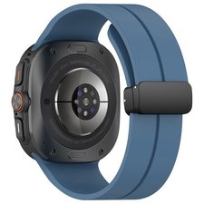 ����� ������� ���� Magnetic Folding Buckle Silicone Band ���� iBands (��� Blue)  ����� ��� ����  Samsung Galaxy Watch Ultra / Watch Ultra 2025