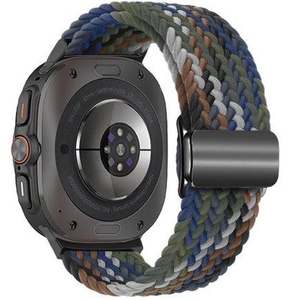 ����� �� / ������ ���� Loop Magnetic Buckle Nylon Band ���� iBands (��� Denim Rainbow)  ����� ��� ����  Samsung Galaxy Watch Ultra / Watch Ultra 2025