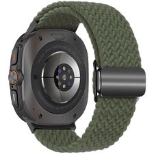 רצועת בד / ניילון מדגם Loop Magnetic Buckle Nylon Band מבית iBands (צבע Dark Olive) לשעון חכם מדגם Samsung Galaxy Watch Ultra / Watch Ultra 2025 רצועת בד / ניילון מדגם Loop Magnetic Buckle Nylon Band מבית iBands (צבע Dark Olive) לשעון חכם מדגם Samsung Galaxy Watch Ultra / Watch Ultra 2025