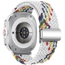 רצועת בד / ניילון מדגם Loop Magnetic Buckle Nylon Band מבית iBands (צבע White Rainbow) לשעון חכם מדגם Samsung Galaxy Watch Ultra / Watch Ultra 2025 רצועת בד / ניילון מדגם Loop Magnetic Buckle Nylon Band מבית iBands (צבע White Rainbow) לשעון חכם מדגם Samsung Galaxy Watch Ultra / Watch Ultra 2025