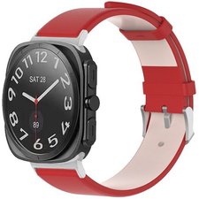 רצועת עור מדגם Stainless Leather Band מבית iBands (צבע Red) לשעון חכם מדגם Samsung Galaxy Watch Ultra / Watch Ultra 2025 רצועת עור מדגם Stainless Leather Band מבית iBands (צבע Red) לשעון חכם מדגם Samsung Galaxy Watch Ultra / Watch Ultra 2025