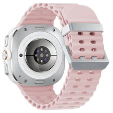 ����� ������� ����  Ocean Hole Dual Buckle Silicone Band ���� iBands (��� Pink/Silver)  ����� ��� ����  Samsung Galaxy Watch Ultra / Watch Ultra 2025