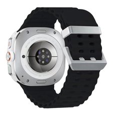 רצועת סיליקון מדגם Ocean Hole Dual Buckle Silicone Band מבית iBands (צבע Black/Silver) לשעון חכם מדגם Samsung Galaxy Watch Ultra / Watch Ultra 2025 רצועת סיליקון מדגם Ocean Hole Dual Buckle Silicone Band מבית iBands (צבע Black/Silver) לשעון חכם מדגם Samsung Galaxy Watch Ultra / Watch Ultra 2025
