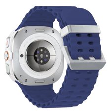 רצועת סיליקון מדגם Ocean Hole Dual Buckle Silicone Band מבית iBands (צבע Blue/Silver) לשעון חכם מדגם Samsung Galaxy Watch Ultra / Watch Ultra 2025 רצועת סיליקון מדגם Ocean Hole Dual Buckle Silicone Band מבית iBands (צבע Blue/Silver) לשעון חכם מדגם Samsung Galaxy Watch Ultra / Watch Ultra 2025