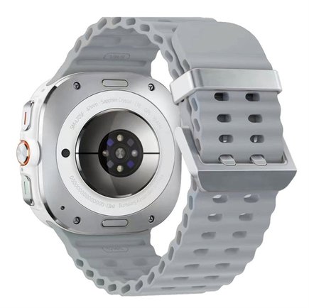 ����� ������� ����  Ocean Hole Dual Buckle Silicone Band ���� iBands (��� Gray/Silver)  ����� ��� ����  Samsung Galaxy Watch Ultra / Watch Ultra 2025