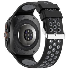 רצועת סיליקון מדגם Holes Silicone Band מבית iBands (צבע Black/Gray) לשעון חכם מדגם Samsung Galaxy Watch Ultra / Watch Ultra 2025 רצועת סיליקון מדגם Holes Silicone Band מבית iBands (צבע Black/Gray) לשעון חכם מדגם Samsung Galaxy Watch Ultra / Watch Ultra 2025