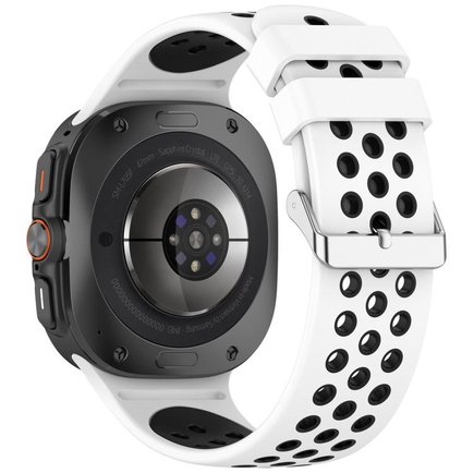 ����� ������� ����  Holes Silicone Band ���� iBands (��� White/Black)  ����� ��� ����  Samsung Galaxy Watch Ultra / Watch Ultra 2025