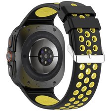 רצועת סיליקון מדגם Holes Silicone Band מבית iBands (צבע Black/Yellow) לשעון חכם מדגם Samsung Galaxy Watch Ultra / Watch Ultra 2025 רצועת סיליקון מדגם Holes Silicone Band מבית iBands (צבע Black/Yellow) לשעון חכם מדגם Samsung Galaxy Watch Ultra / Watch Ultra 2025