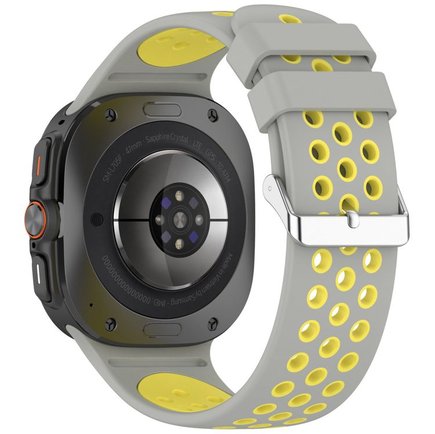 ����� ������� ����  Holes Silicone Band ���� iBands (��� Gray/Yellow)  ����� ��� ����  Samsung Galaxy Watch Ultra / Watch Ultra 2025
