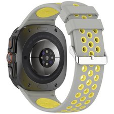 רצועת סיליקון מדגם Holes Silicone Band מבית iBands (צבע Gray/Yellow) לשעון חכם מדגם Samsung Galaxy Watch Ultra / Watch Ultra 2025 רצועת סיליקון מדגם Holes Silicone Band מבית iBands (צבע Gray/Yellow) לשעון חכם מדגם Samsung Galaxy Watch Ultra / Watch Ultra 2025