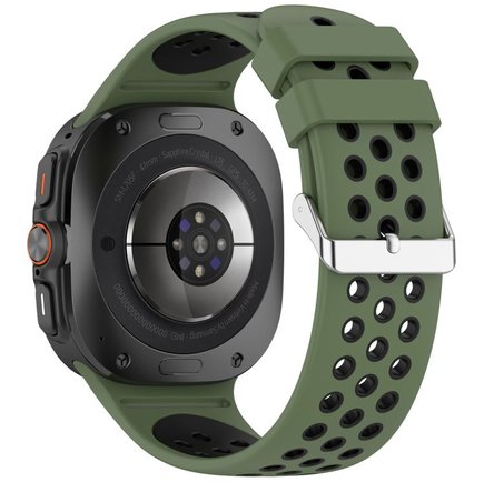 ����� ������� ����  Holes Silicone Band ���� iBands (��� Green/Black)  ����� ��� ����  Samsung Galaxy Watch Ultra / Watch Ultra 2025