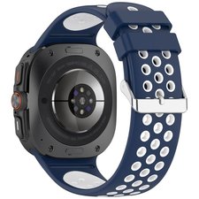 רצועת סיליקון מדגם Holes Silicone Band מבית iBands (צבע Blue/White) לשעון חכם מדגם Samsung Galaxy Watch Ultra / Watch Ultra 2025 רצועת סיליקון מדגם Holes Silicone Band מבית iBands (צבע Blue/White) לשעון חכם מדגם Samsung Galaxy Watch Ultra / Watch Ultra 2025