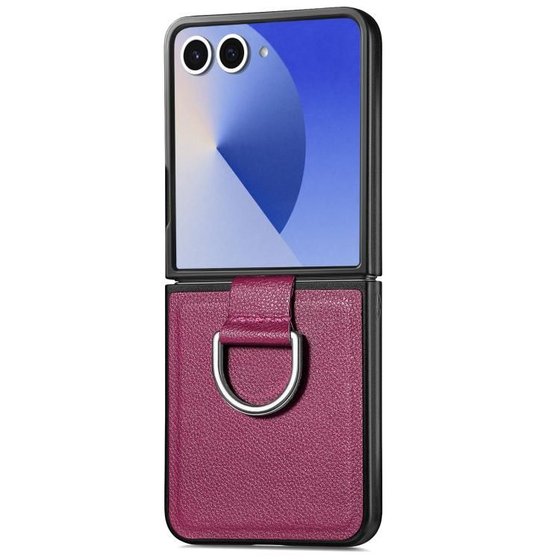 ����� ��� ���� Litchi Ring Leather Case ���� LaTera ������ ������ ����: Samsung Galaxy Z Flip 8 (��� ����)