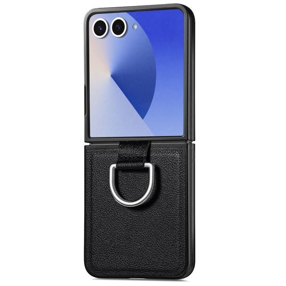����� ��� ���� Litchi Ring Leather Case ���� LaTera ������ ������ ����: Samsung Galaxy Z Flip 8 (��� ����)