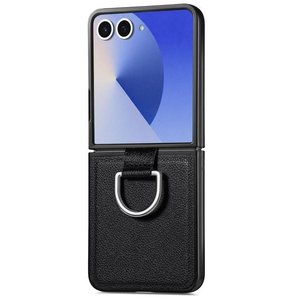����� ��� ���� Litchi Ring Leather Case ���� LaTera ������ ������ ����: Samsung Galaxy Z Flip 8 (��� ����)