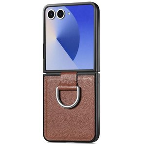 ����� ��� ���� Litchi Ring Leather Case ���� LaTera ������ ������ ����: Samsung Galaxy Z Flip 8 (��� ���)